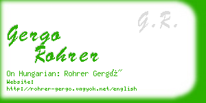 gergo rohrer business card